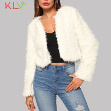Load image into Gallery viewer, Women Jacket White Fleece Cropped Jacket Teddy Coat